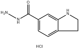 Indoline-6-carbohydrazide dihydrochloride 化学構造式