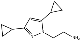 2-(3,5-Dicyclopropyl-1H-pyrazol-1-yl)ethan-1-amine Struktur