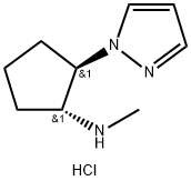 (1R,2R)-N-methyl-2-(1H-pyrazol-1-yl)cyclopentan-1-amine hydrochloride Structure