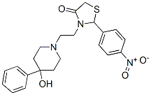 3-[2-(4-hydroxy-4-phenyl-1-piperidyl)ethyl]-2-(4-nitrophenyl)thiazolid in-4-one Structure