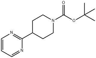 4-(2-Pyrimidinyl)-1-piperidinecarboxylic acid 1,1<br>-dimethylethyl ester Structure