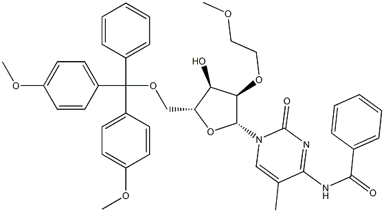 N-Benzoyl-5'-O-[bis(4-methoxyphenyl)phenylmethyl]-2'-O-(2-methoxyethyl)-5-methylcytidine Struktur