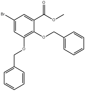 2,3-ジベンジル-5-ブロモ安息香酸メチルエステル 化学構造式