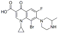 3-Quinolinecarboxylic acid, 8-bromo-1-cyclopropyl-6-fluoro-1,4-dihydro -7-(3-methyl-1-piperazinyl)-4-oxo-,182868-35-5,结构式