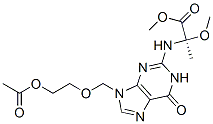 Alanine,  N-[9-[[2-(acetyloxy)ethoxy]methyl]-6,9-dihydro-6-oxo-1H-purin-2-yl]-2-methoxy-,  methyl  ester 结构式