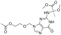 Alanine,  N-[9-[[2-(acetyloxy)ethoxy]methyl]-6,9-dihydro-6-oxo-1H-purin-2-yl]-2-methoxy-,  methyl  ester,183014-43-9,结构式