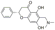 (2S)-6-(dimethylaminomethyl)-5,7-dihydroxy-2-phenyl-chroman-4-one Struktur