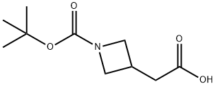 1-(叔丁氧基羰基)氮杂环丁烷-3-乙酸,183062-96-6,结构式