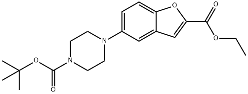 5-(4-叔丁氧羰基-哌嗪-1-基)苯并呋喃-2-甲酸乙酯,183288-43-9,结构式