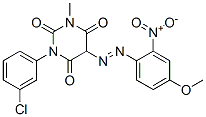 1-(3-chlorophenyl)-5-[(4-methoxy-2-nitrophenyl)azo]-3-methylbarbituric acid|1-(3-氯苯基)-5-[(4-甲氧基-2-硝基苯基)偶氮]-3-甲基-2,4,6(1H,3H,5H)-嘧啶三酮