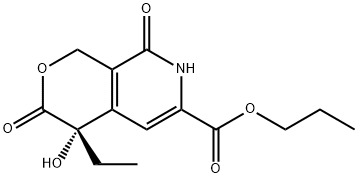 (S)-4-Ethyl-4-hydroxy-3,8-dioxo-3,4,7,8-tetrahydro-1H-pyrano[3,4-c]pyridine-6-carboxylic acid propyl ester,183434-02-8,结构式