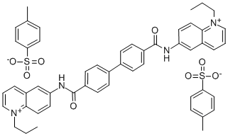 6,6'-(p,p'-Biphenylylenebis(carbonylimino))bis(1-propylquinolinium) ditosylate Struktur