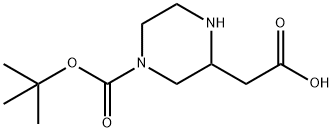 3-CARBOXYMETHYL-PIPERAZINE-1-CARBOXYLIC ACID TERT-BUTYL ESTER Structure