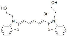 3-(2-hydroxyethyl)-2-[5-[3-(2-hydroxyethyl)-3H-benzothiazol-2-ylidene]penta-1,3-dienyl]benzothiazolium bromide Struktur