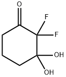 Cyclohexanone,  2,2-difluoro-3,3-dihydroxy- Structure