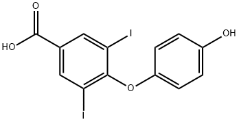 4-(4-ヒドロキシフェノキシ)-3,5-ジヨード安息香酸 化学構造式