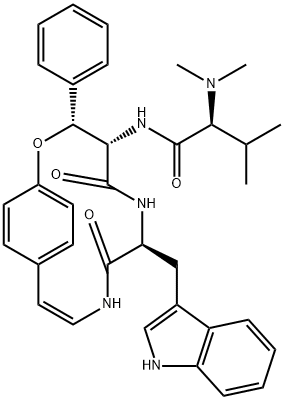 18397-13-2 (S)-2-Dimethylamino-N-[(3R,4S,7S)-7-(1H-indol-3-ylmethyl)-5,8-dioxo-3-phenyl-2-oxa-6,9-diazabicyclo[10.2.2]hexadeca-10,12,14(1),15-tetren-4-yl]-3-methylbutanamide