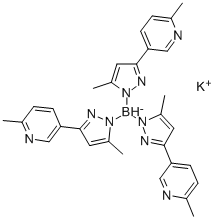 钾氢三(3- (6-甲基-3-吡啶基)-5-甲基吡唑-1-基)硼酸盐, 184032-07-3, 结构式