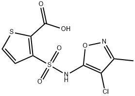 3-[[(4-氯-3-甲基-5-异恶唑基)氨基]磺酰基]-2-噻吩羧酸, 184040-74-2, 结构式