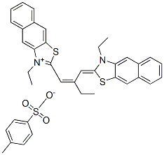 3-ethyl-2-[2-[(3-ethylnaphtho[2,3-d]thiazolin-2-ylidene)methyl]-1-butenyl]naphtho[2,3-d]thiazolium p-toluenesulphonate ,18420-56-9,结构式
