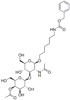 Carbamic acid, 6-2-(acetylamino)-3-O-(4-O-acetyl-.beta.-D-galactopyranosyl)-2-deoxy-.beta.-D-glucopyranosyloxyhexyl-, phenylmethyl ester,184294-00-6,结构式