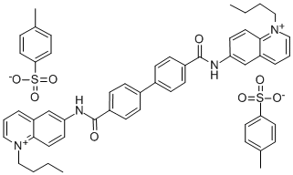 6,6'-(p,p'-Biphenylylenebis(carbonylimino))bis(1-butylquinolinium) ditosylate 结构式