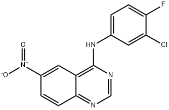 N-(3-氯-4-氟苯基)-6-硝基-4-喹唑啉胺, 184356-50-1, 结构式