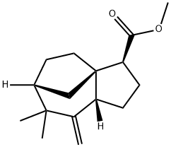 (3S)-2,3,4,5,6,7,8,8aα-オクタヒドロ-7,7-ジメチル-8-メチレン-1H-3aα,6α-メタノアズレン-3α-カルボン酸メチル 化学構造式