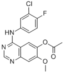 4-(3-氯-4-氟苯基氨基)-7-甲氧基喹唑啉-6-基乙酸酯盐酸盐, 184475-70-5, 结构式