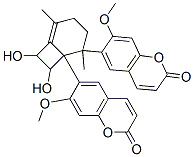 6,6'-[(1,2-Dihydroxyethylene)(1,4-dimethyl-3-cyclohexen-1,2-ylene)]bis(7-methoxycoumarin),18458-68-9,结构式