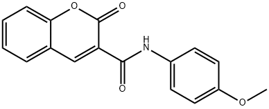 N-(4-甲氧基苯基)香豆素-3-甲酰胺, 1846-94-2, 结构式