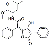 N-[(3-ヒドロキシ-5-オキソ-4-フェニルフラン-2(5H)-イリデン)フェニルアセチル]-L-ロイシンメチル 化学構造式