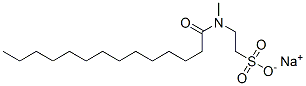 sodium 2-[methyl(1-oxotetradecyl)amino]ethanesulphonate Struktur