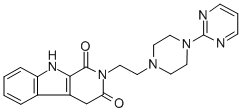 1H-Pyrido(3,4-b)indole-1,3(2H)-dione, 4,9-dihydro-2-(2-(4-(2-pyrimidin yl)-1-piperazinyl)ethyl)-|