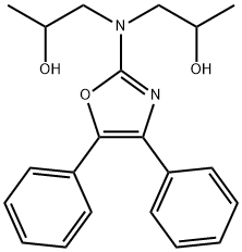 2-[ビス(2-ヒドロキシプロピル)アミノ]-4,5-ジフェニルオキサゾール 化学構造式