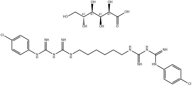 D-Gluconsure, Verbindung mit N,N''-Bis(4-chlorphenyl)-3,12-diimino-2,4,11,13-tetraazatetradecandiamidin (2:1)