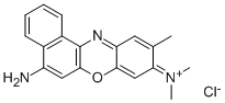 5-アミノ-9-(ジメチルアミノ)-10-メチルベンゾ[a]フェノキサジン-7-イウム·クロリド 化学構造式