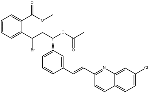 2-[(3S)-3-(Acetyloxy)-1-broMo-3-[3-[(1E)-2-(7-chloro-2-quinolinyl)ethenyl]phenyl]propyl]-benzoic Acid Methyl Ester Struktur