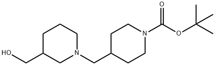 1-Boc-4-(3-hydroxyMethylpiperidin-1-ylMethyl)piperidine 化学構造式