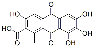 9,10-ジヒドロ-3,6,7,8-テトラヒドロキシ-1-メチル-9,10-ジオキソ-2-アントラセンカルボン酸 化学構造式