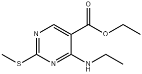 ETHYL 4-(ETHYLAMINO)-2-(METHYLTHIO)PYRIMIDINE-5-CARBOXYLATE Structure