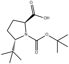 (2S,5S)-N-Boc-5-tert-butylpyrrolidine-2-carboxylic acid Struktur