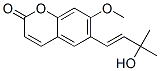 6-[(E)-3-ヒドロキシ-3-メチル-1-ブテニル]-7-メトキシクマリン 化学構造式