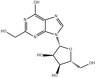2-Hydroxymethyl-9-[beta-d-ribofuranosyl]hypoxanthine 结构式