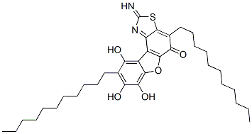 Benzofuro[3,2-e]benzothiazol-5(2H)-one,  7,8,10-trihydroxy-2-imino-4,9-diundecyl- 结构式