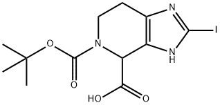 5-(tert-butoxycarbonyl)-2-iodo-4,5,6,7-tetrahydro-1H-imidazo[4,5-c]pyridine-4-carboxylic acid Struktur