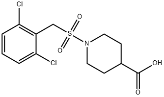 1-[(2,6-dichlorobenzyl)sulfonyl]piperidine-4-carboxylic acid Struktur