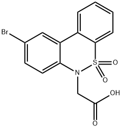 (9-bromo-5,5-dioxido-6H-dibenzo[c,e][1,2]thiazin-6-yl)acetic acid Structure