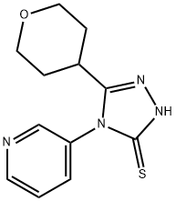 4-Pyridin-3-yl-5-tetrahydro-2H-pyran-4-yl-4H-1,2,4-triazole-3-thiol 化学構造式