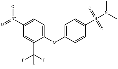 N,N-Dimethyl-4-[4-nitro-2-(trifluoromethyl)-phenoxy]benzenesulfonamide Struktur